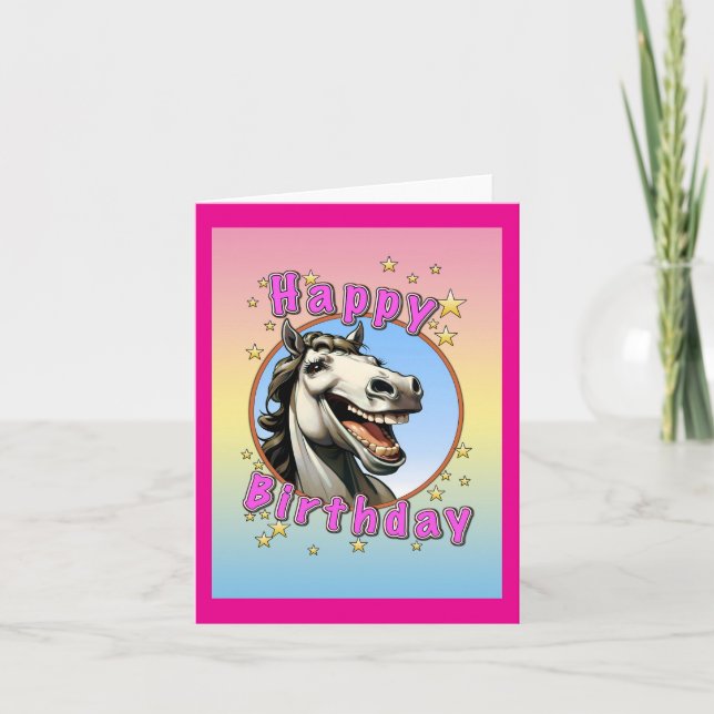 happy birthday horse thank you card (Front)