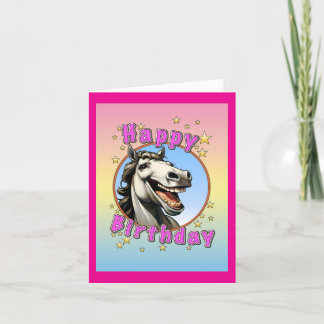 happy birthday horse thank you card