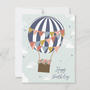 Happy Birthday Hot Air Balloon Greeting Card