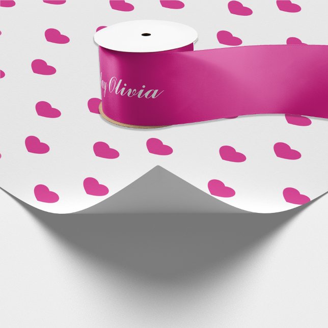 Happy Birthday Hot Pink Add Text Satin Ribbon (Creator Uploaded)