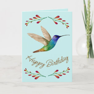 Happy Birthday Hummingbird Card
