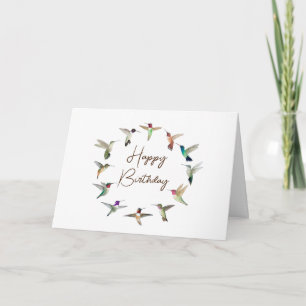 Happy Birthday Hummingbirds  Card