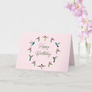 Happy Birthday Hummingbirds  Card