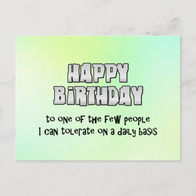 Happy birthday humour postcard (Front)