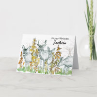 Happy Birthday Hunting Grazing Deer Wildlife