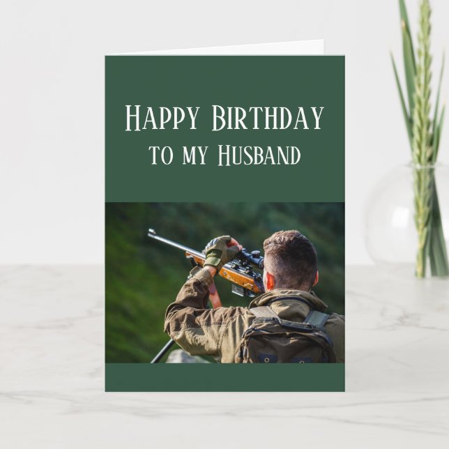 Happy Birthday Husband Hunting Camouflage Card (Front)