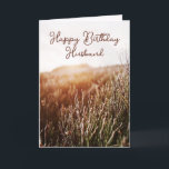 Happy Birthday Husband - Rustic Birthday Card<br><div class="desc">Custom birthday card featuring rustic sunset photo with "Happy Birthday Husband" in script typography. Coloured interior and back. Also available for Instant Download to easily share with friends and family.</div>