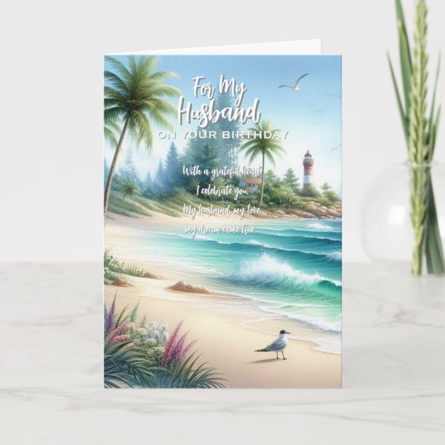 Happy Birthday Husband Thank You Card (Front)