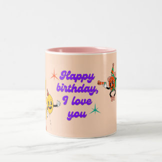 Happy Birthday, I Love You - Heartfelt Celebration Two-Tone Coffee Mug