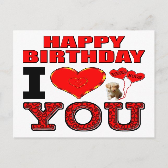 Happy Birthday I Love You Postcard (Front)