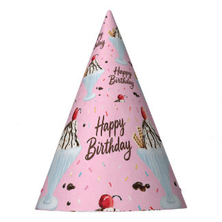 Happy Birthday Ice Cream Sundae Party Hat