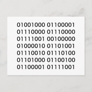 Happy Birthday in Binary Code Postcard