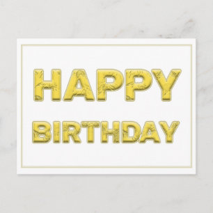 Happy Birthday in Gold! Postcard