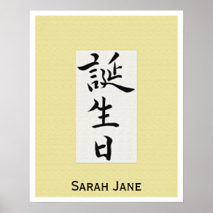 Happy Birthday in Japanese Poster