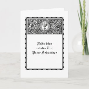Happy Birthday in Latin for Catholic Priest Card