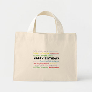 Happy Birthday in Many Languages Reusable Bag