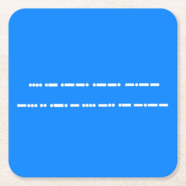Happy Birthday in Morse Code Square Paper Coaster (Front)