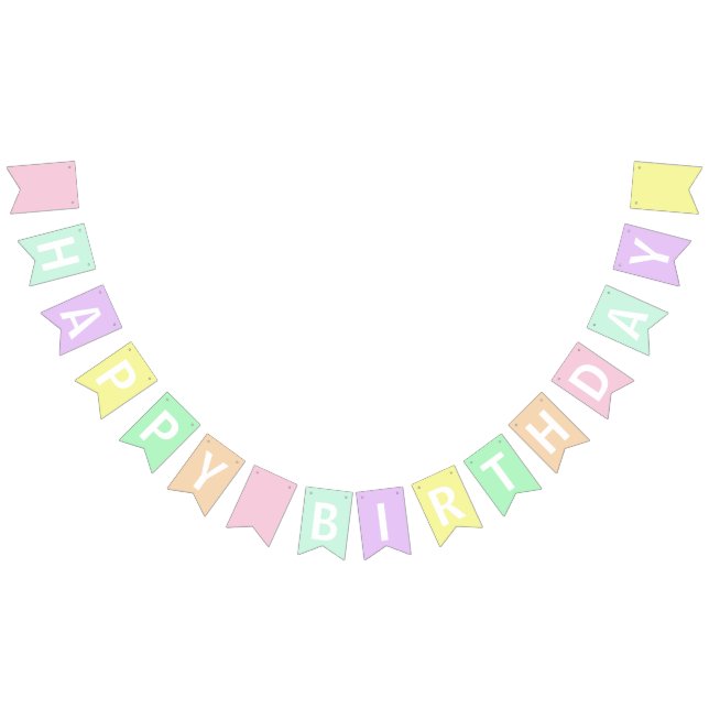 Happy Birthday In Pastel Colours Bunting (All)