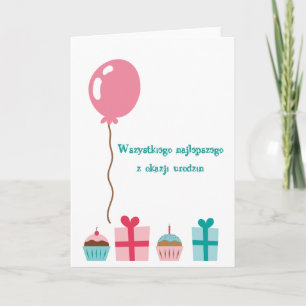 Happy Birthday in Polish blank Card