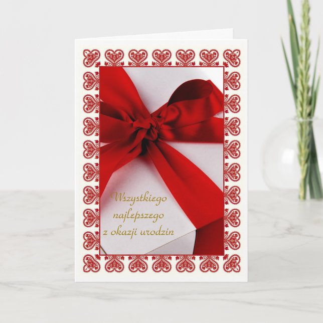 Happy Birthday in Polish Card (Front)