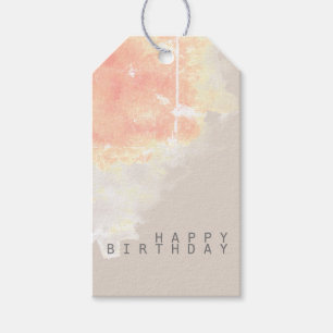 Happy Birthday in Sand Colour Gift Tags