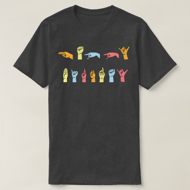 Happy Birthday In Sign Language ASL T-Shirt (Design Front)
