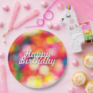 Happy Birthday in Sprinkles Paper Plate