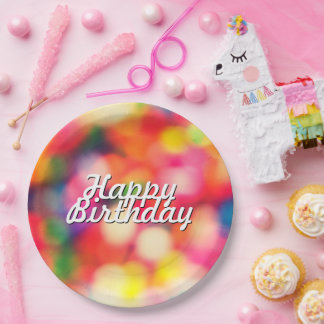 Happy Birthday in Sprinkles Paper Plate
