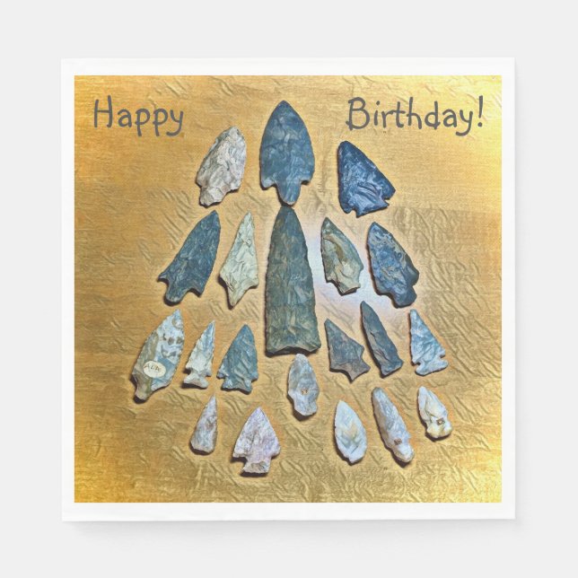 Happy Birthday Indian Arrowhead Napkin (Front)