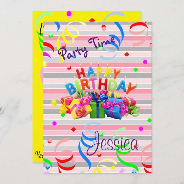 Happy Birthday Invitation (Front/Back)