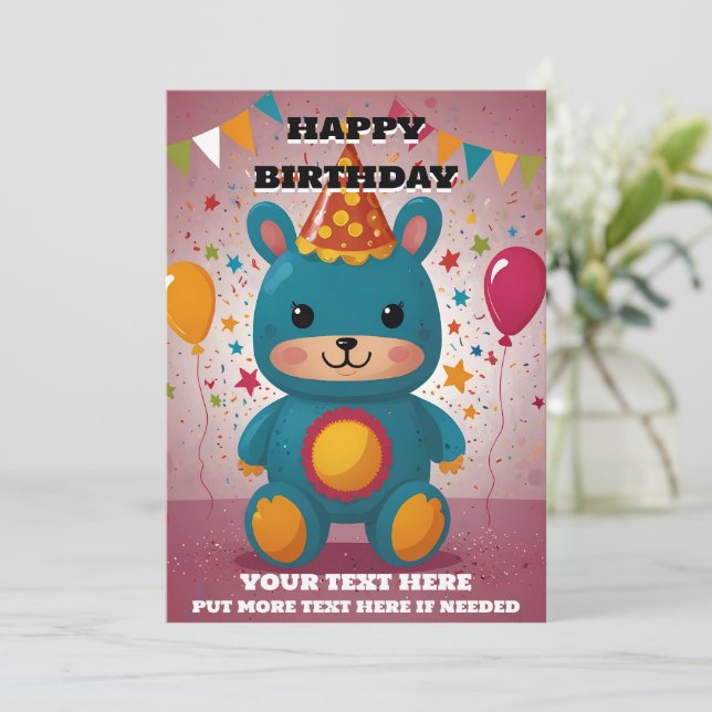 Happy Birthday Invitation  (Standing Front)