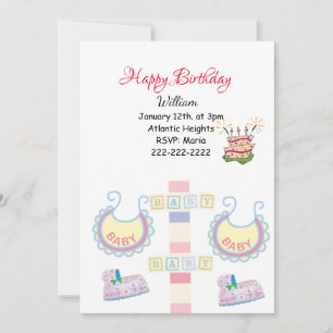 Happy Birthday Invitation Baby