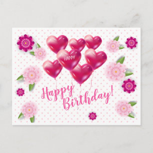 Happy Birthday! Invitation card Floral decoration