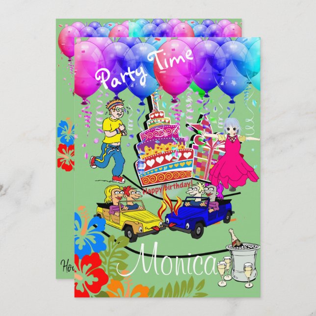 Happy Birthday Invitation Over the Hill (Front/Back)