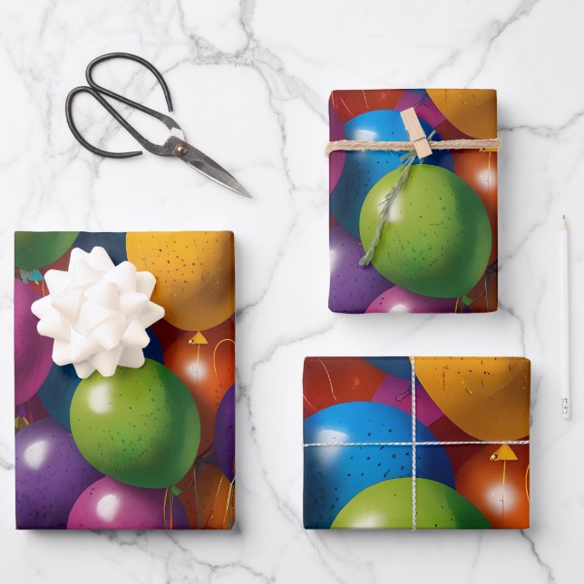 Happy Birthday Invite  Wrapping Paper Sheet (Front)