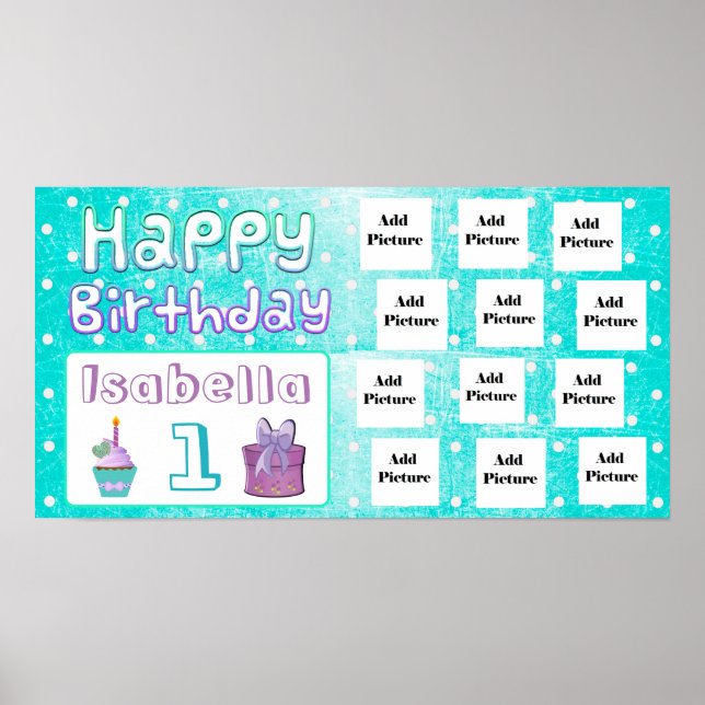 Happy Birthday Isabella Personalised Photo Poster (Front)