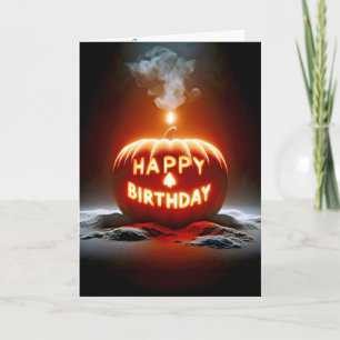 Happy Birthday Jack-o-lantern Candle Card