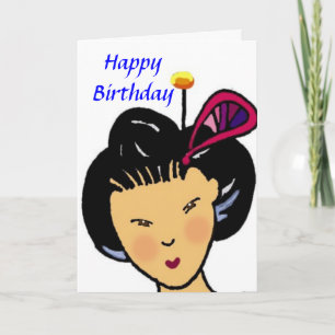 Happy Birthday Japanese girl Card