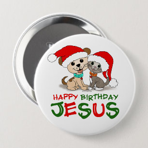 Happy Birthday Jesus 10 Cm Round Badge