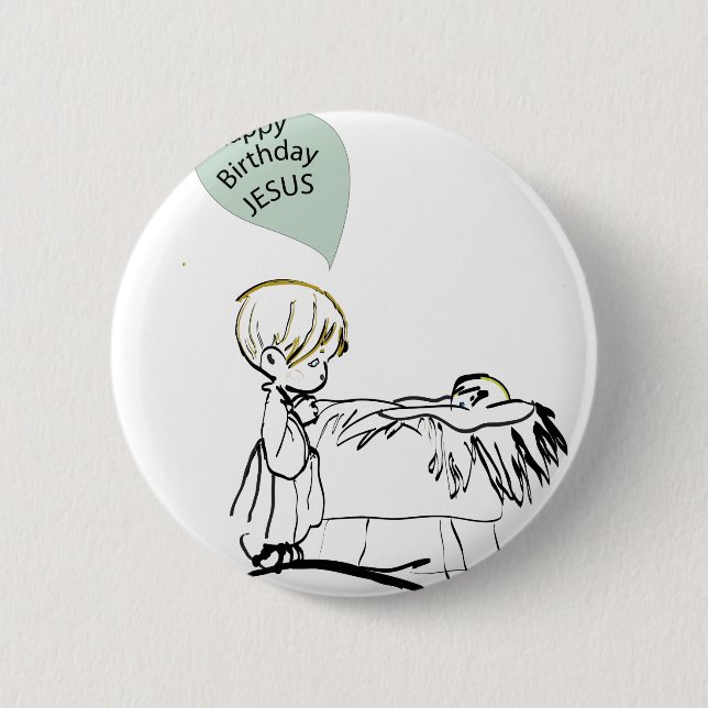 happy birthday jesus 6 cm round badge (Front)