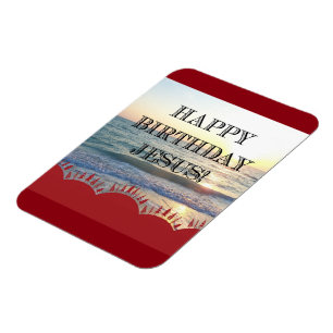 Happy Birthday Jesus Across The Sky Red Trees Magnet
