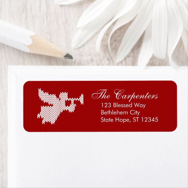 Happy Birthday Jesus  Angel Christian Religious Return Address Label (Insitu)