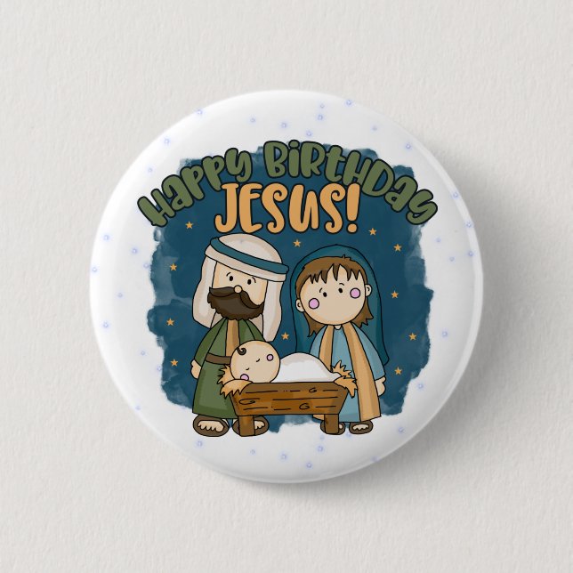 Happy Birthday Jesus Button (Front)
