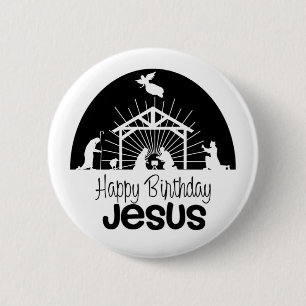 Happy Birthday Jesus Button