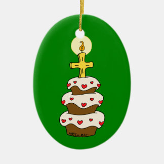 Happy Birthday Jesus Ceramic Tree Decoration