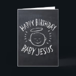 Happy Birthday Jesus - Chalkboard Christmas Card<br><div class="desc">Sometimes it's nice to remember what "CHRIST"mas is celebrated for. Share the spirit of your faith with others. The cards words are of course completely customisable. And don't forget the matching address labels, stamp and sticker - just check out our store for even more items this charming design is on....</div>
