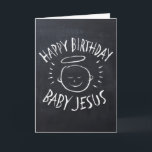 Happy Birthday Jesus - Chalkboard Christmas Card<br><div class="desc">Sometimes it's nice to remember what "CHRIST"mas is celebrated for. Share the spirit of your faith with others. The cards words are of course completely customisable. And don't forget the matching address labels, stamp and sticker - just check out our store for even more items this charming design is on....</div>