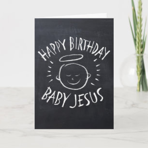 Happy Birthday Jesus - Chalkboard Christmas Card