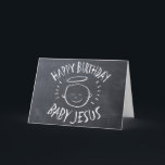 Happy Birthday Jesus - Christian Christmas Chalk Holiday Card<br><div class="desc">Sometimes it's nice to remember what "CHRIST"mas is celebrated for. Share the spirit of your faith with others. The cards words are of course completely customizable. And don't forget the matching address labels, stickers and so much more - just check out our store for even more items this charming design...</div>
