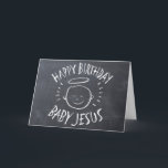 Happy Birthday Jesus - Christian Christmas Chalk Holiday Card<br><div class="desc">Sometimes it's nice to remember what "CHRIST"mas is celebrated for. Share the spirit of your faith with others. The cards words are of course completely customizable. And don't forget the matching address labels, stickers and so much more - just check out our store for even more items this charming design...</div>
